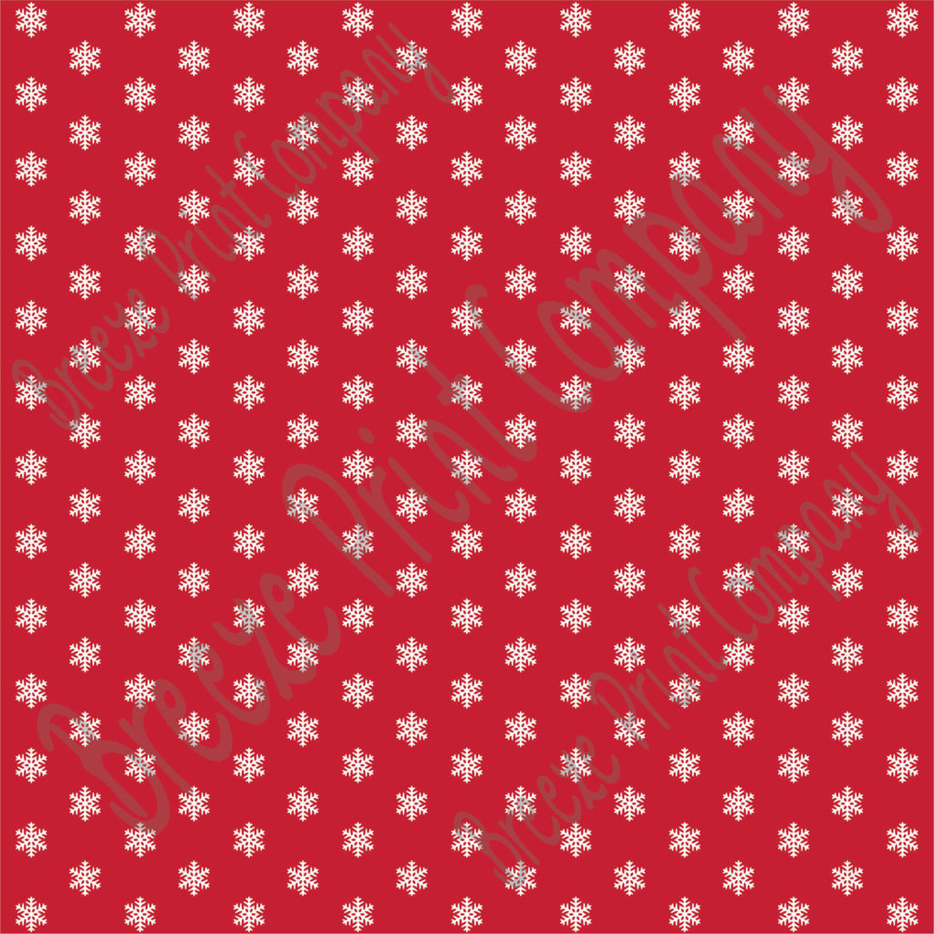 Brick red snowflake craft  vinyl sheet - HTV -  Adhesive Vinyl -  winter pattern dark red HTV1355 - Breeze Crafts