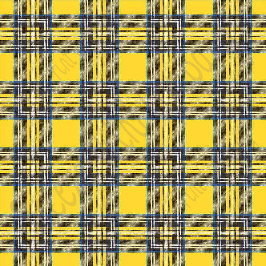12x12 Permanent Patterned Vinyl - Spring Plaid - Yellow