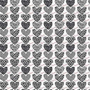 White with black and red floral heart craft  vinyl sheet - HTV -  Adhesive Vinyl -  Valentine's Day HTV3904