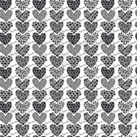 White with black floral heart craft patterned vinyl sheet - HTV - Adhesive Vinyl - Valentine's Day HTV3905