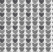 White with black floral heart craft patterned vinyl sheet - HTV - Adhesive Vinyl - Valentine's Day HTV3905