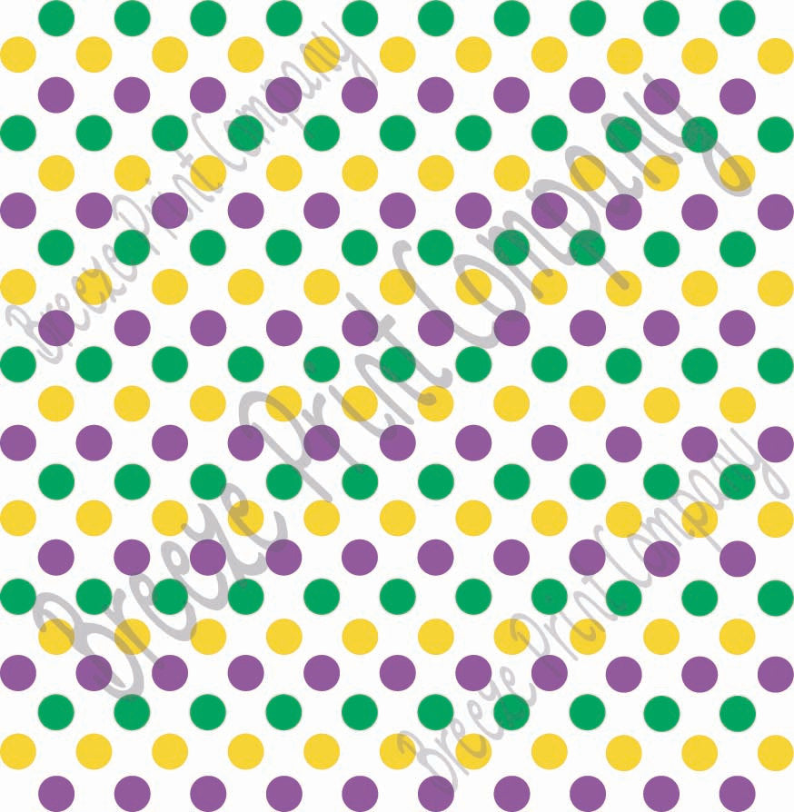 Purple, green and yellow dot pattern craft  vinyl - HTV -  Adhesive Vinyl -  medium polka dots Mardi Gras colors HTV1630