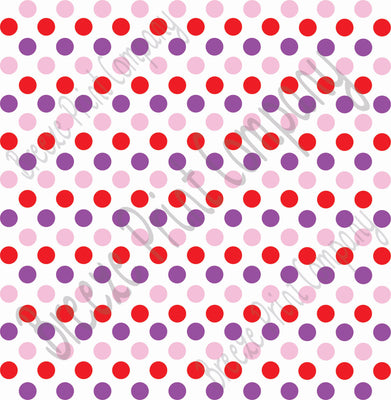 Red, pink and purple dot pattern craft  vinyl - HTV -  Adhesive Vinyl -  medium polka dots Valentine's day colors HTV1631