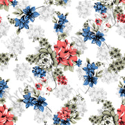 Floral coral, blue and gray craft  vinyl sheet - HTV -  Adhesive Vinyl -  flower pattern vinyl  HTV2207 - Breeze Crafts