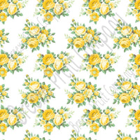 Yellow rose floral craft  vinyl sheet - HTV -  Adhesive Vinyl -  with white background flower pattern vinyl  HTV2222