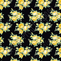 Yellow gold rose floral craft  vinyl sheet - HTV -  Adhesive Vinyl -  with black background flower pattern vinyl  HTV2227