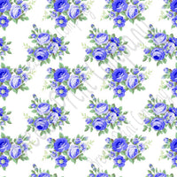 Blue rose floral craft  vinyl sheet - HTV -  Adhesive Vinyl -  with white background flower pattern vinyl  HTV2221 - Breeze Crafts