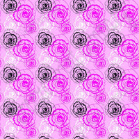 Magenta, light pink, black and white floral craft  vinyl sheet - HTV -  Adhesive Vinyl -  flower pattern vinyl  HTV2212
