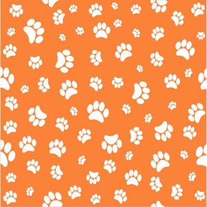 Orange with white paw prints craft  vinyl sheet - HTV -  Adhesive Vinyl -   pattern HTV606
