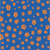 Blue with orange paw prints craft  vinyl sheet - HTV -  Adhesive Vinyl -   pattern HTV608 - Breeze Crafts