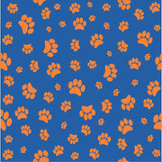 Blue with orange paw prints craft  vinyl sheet - HTV -  Adhesive Vinyl -   pattern HTV608 - Breeze Crafts