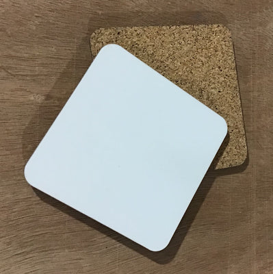 Sublimation coaster with cork back 3.75 x 3.75 inches