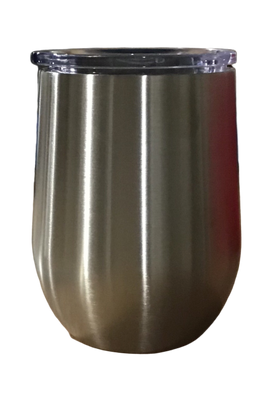 Stemless Wine Tumbler - 12 oz -Stainless with Lid