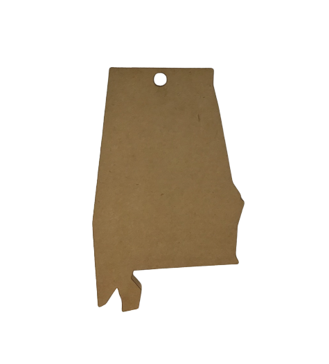 Alabama Acrylic Blank - 3 inch with hole - Clear