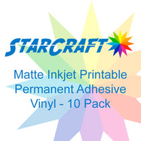 StarCraft Inkjet Printable Matte Permanent Adhesive Vinyl 10-Pack 8.5x11 inch sheets