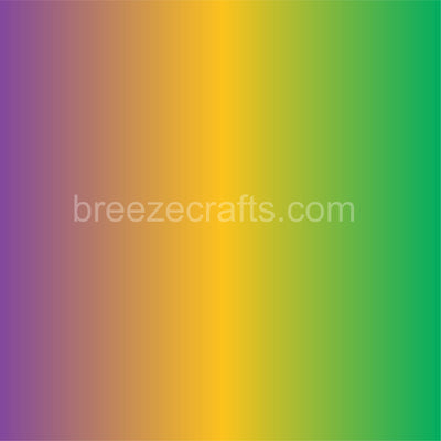 Mardi Gras Ombre pattern vinyl sheet - HTV or Adhesive Vinyl - purple, yellow and green fade gradient print vinyl  HTV3138