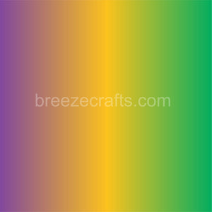 Mardi Gras Ombre pattern vinyl sheet - HTV or Adhesive Vinyl - purple, yellow and green fade gradient print vinyl  HTV3138