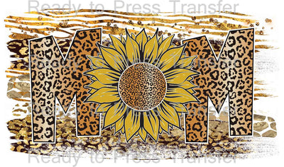 Mom - leopard print and sunflower Sublimation Transfer T144
