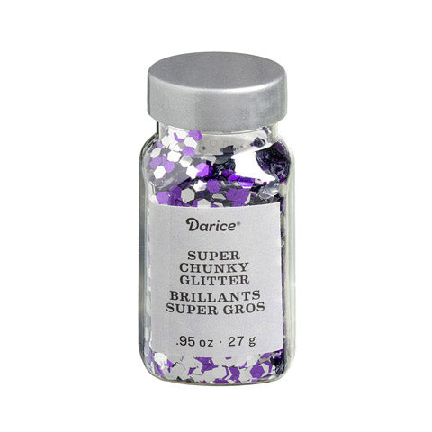Super Chunky Glitter - Muse Mix - .95 oz Darice silver and purple glitter