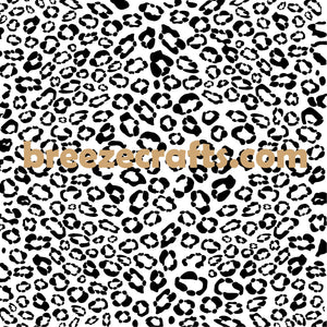 Leopard print pattern vinyl sheet - HTV or Adhesive Vinyl - white and black cheetah patterned vinyl  HTV4008