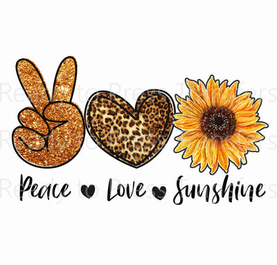 Peace Love Sunshine sunflower - Sublimation Transfer T131