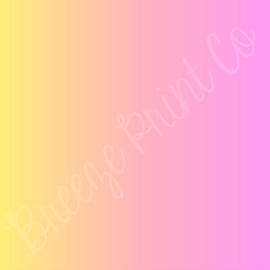 pink and yellow ombre patterned vinyl, pattern vinyl, sheets, gradient vinyl, fade, breeze print company