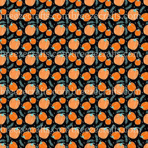 Pumpkin patterned Vinyl, fall pattern craft vinyl sheet - HTV or Adhesive Vinyl - Autumn, Thanksgiving, Halloween, orange and black HTV8298