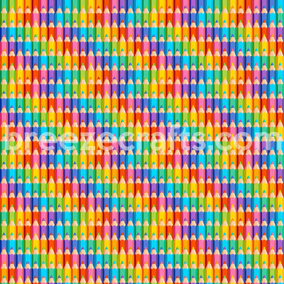 Rainbow Colored Pencil Sublimation Pattern Sheet S4056