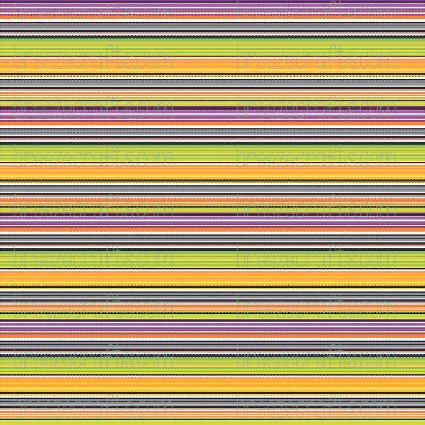 Halloween serape stripe pattern craft vinyl, HTV - Adhesive Vinyl - Mexican blanket patterned sheet - HTV4110, green, yellow, orange, purple, black