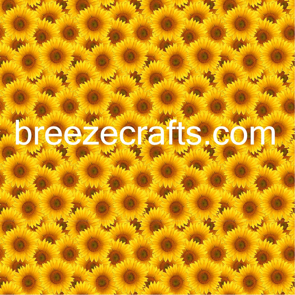 sunflower pattern vinyl, gold and brown, floral patterned vinyl, summer, autumn, fall
