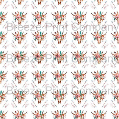 Cow Skull and Arrow Sublimation Pattern Sheet SWC26