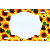 Sunflower license plate blank with monogram area for DIY - LPSF1