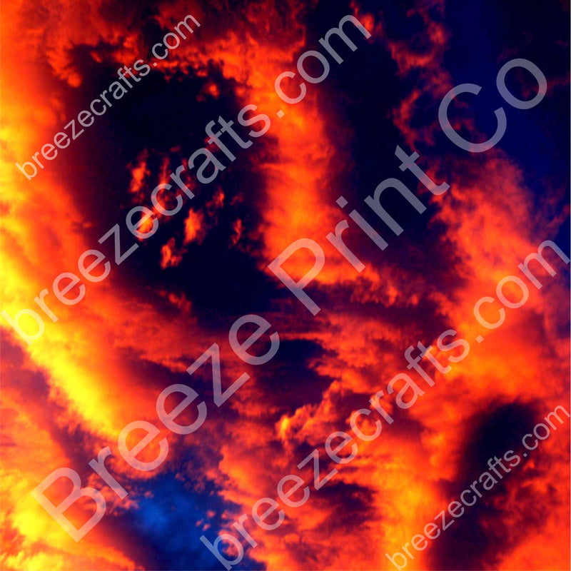 Sunset pattern printed craft vinyl sheet - HTV or Adhesive Vinyl, sky