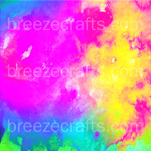 Watercolor patterned craft vinyl sheets heat transfer/HTV or Adhesive Vinyl -  pink yellow blue HTVWC40