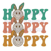Hoppy Hoppy Hoppy Retro Easter Direct To Film Transfer 