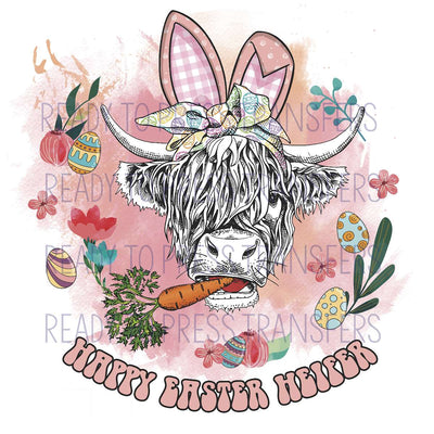 Happy Easter Heifer Sublimation Transfer