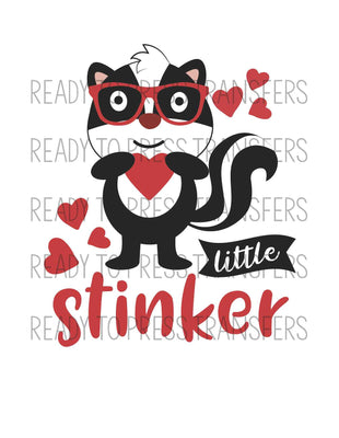Little Stinker Valentine's Day Sublimation Transfer. Ready to press.