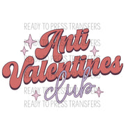 Retro Anti Valentines Club Sublimation Transfer. Ready to press.
