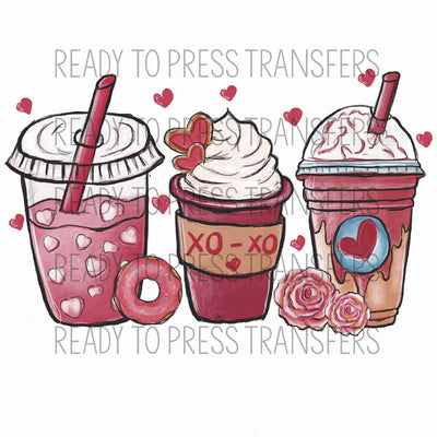 Coffee Lover Valentine's Day Sublimation Transfer. Ready to press.